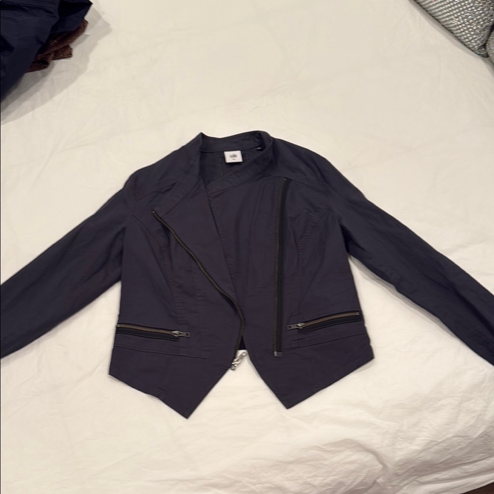 CAbi Black Blazer Modern Cropped Suit Jacket